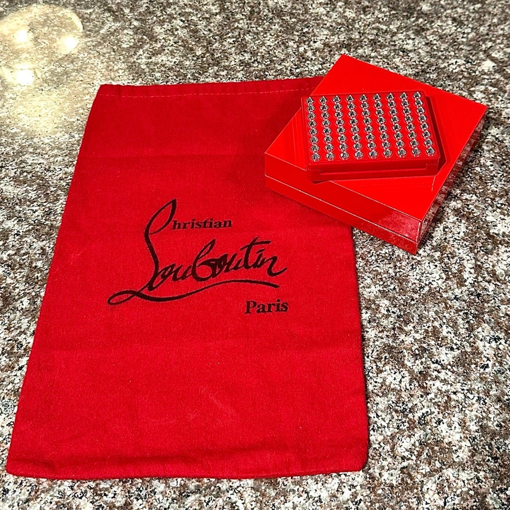 LOUBOUTIN ♥️ Christian Louboutin Red Studded Case WITH DUSTBAG - Picture 6 of 8